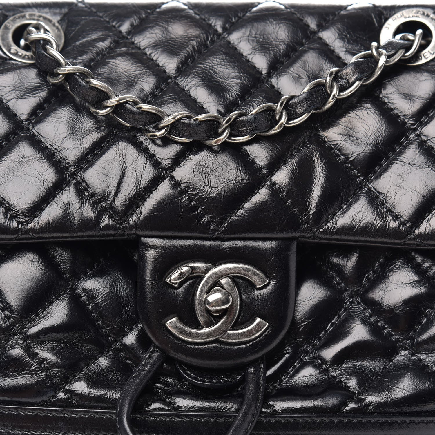 Chanel Glazed Calfskin Quilted Small Salzburg Mountain Backpack Black 10 of 10
