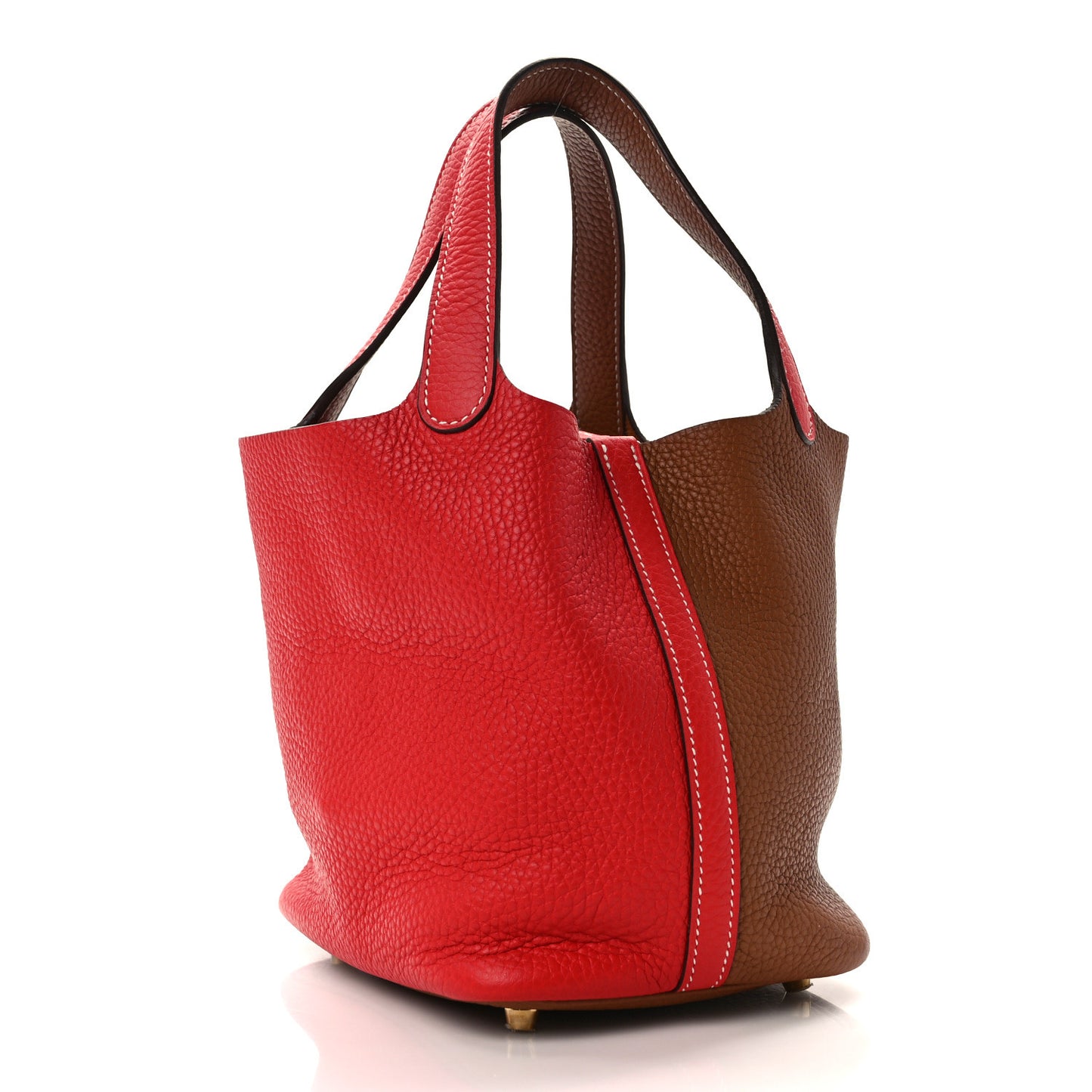 Taurillon Clemence Picotin Lock Picotin 18 PM Rouge De Coeur Gold