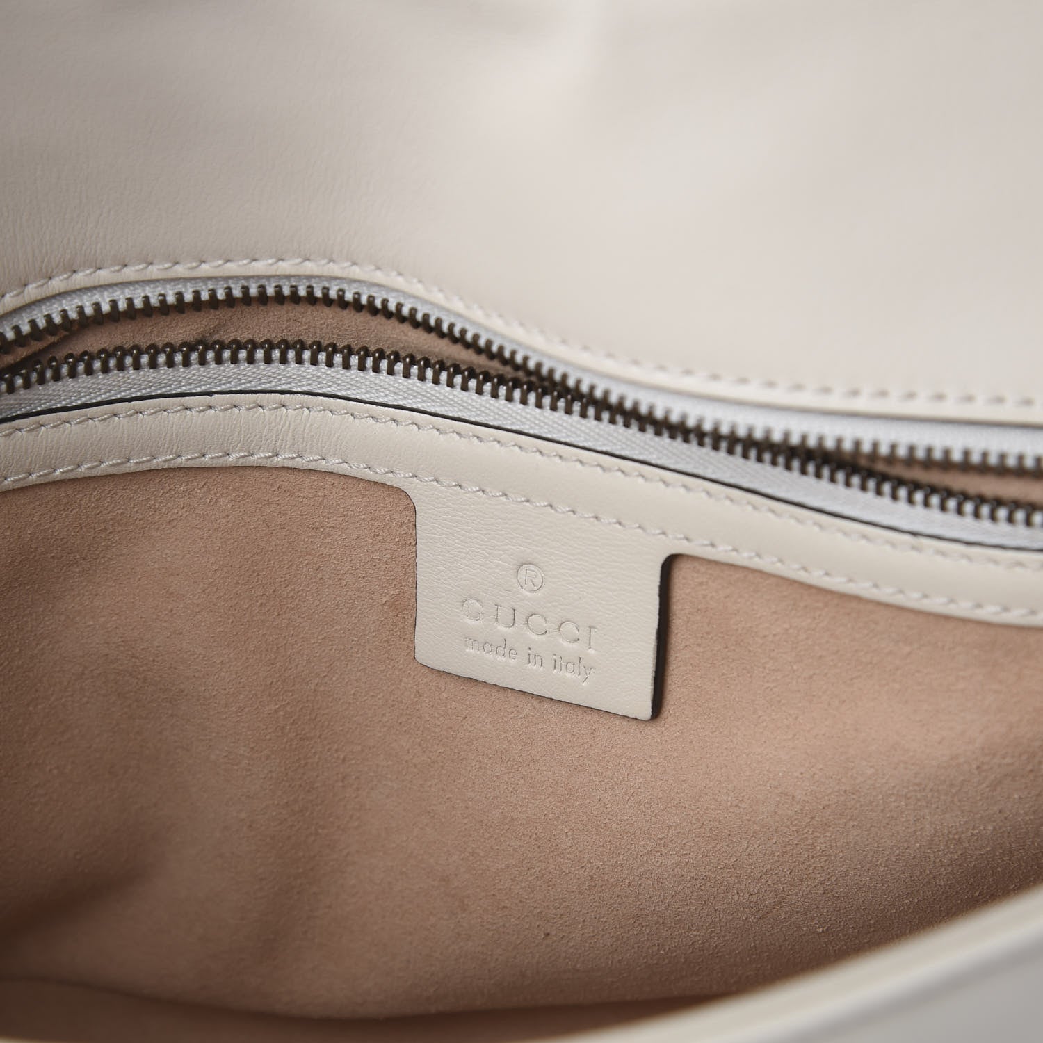 Gucci Calfskin Matelasse Small GG Marmont Shoulder Bag White 7 of 8