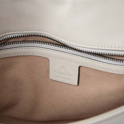 Gucci Calfskin Matelasse Small GG Marmont Shoulder Bag White 7 of 8
