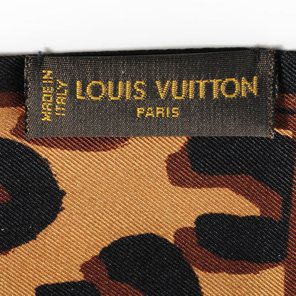Louis Vuitton Silk Leopard Bandeau Scarf Marron 4 of 5