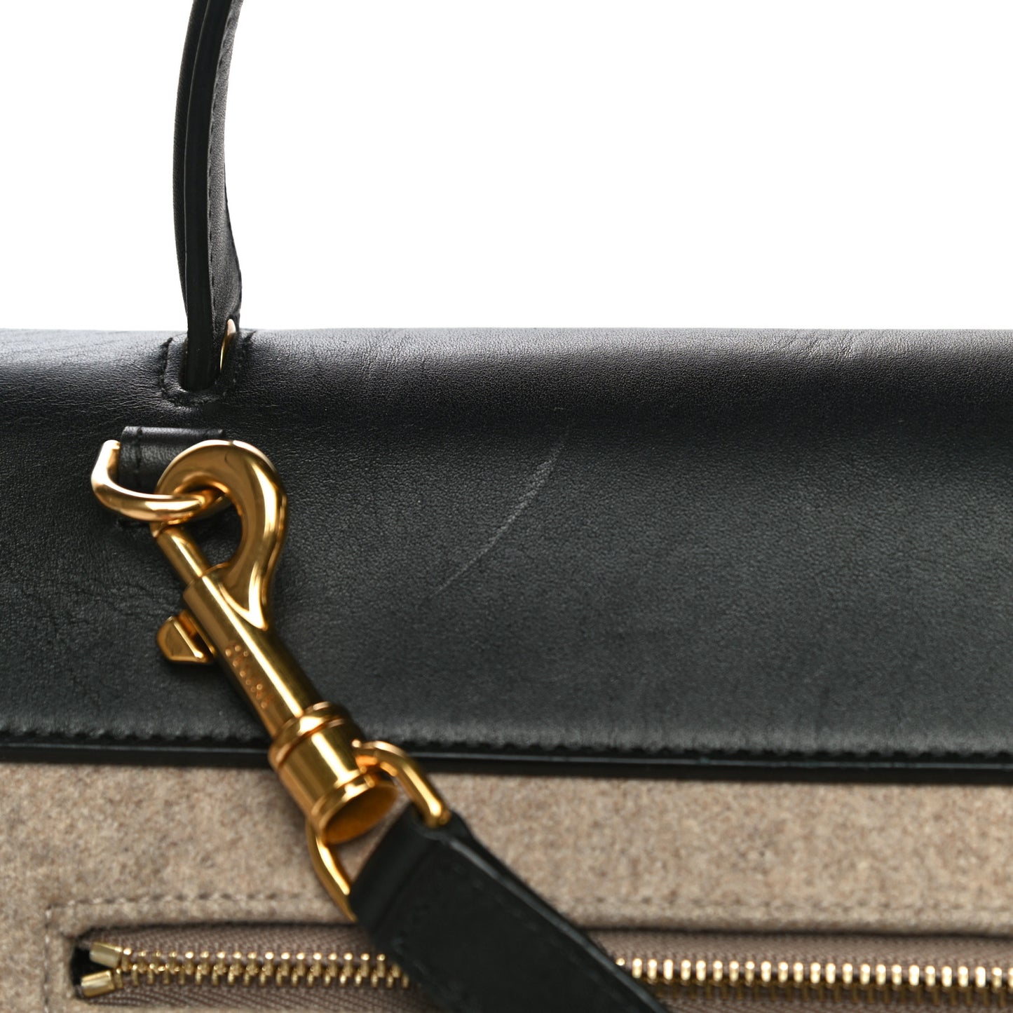 Felt Smooth Calfskin Mini Belt Bag Beige