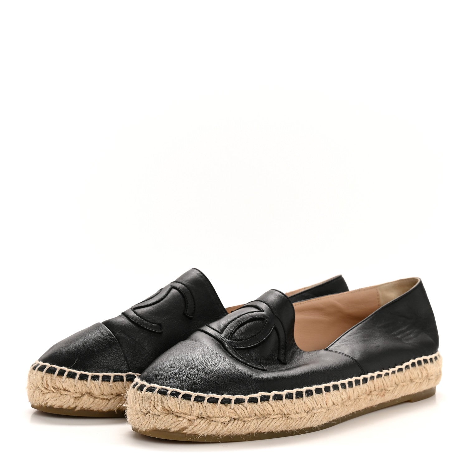 Chanel Lambskin CC Espadrilles 37 Black 1785752 – FASHIONPHILE