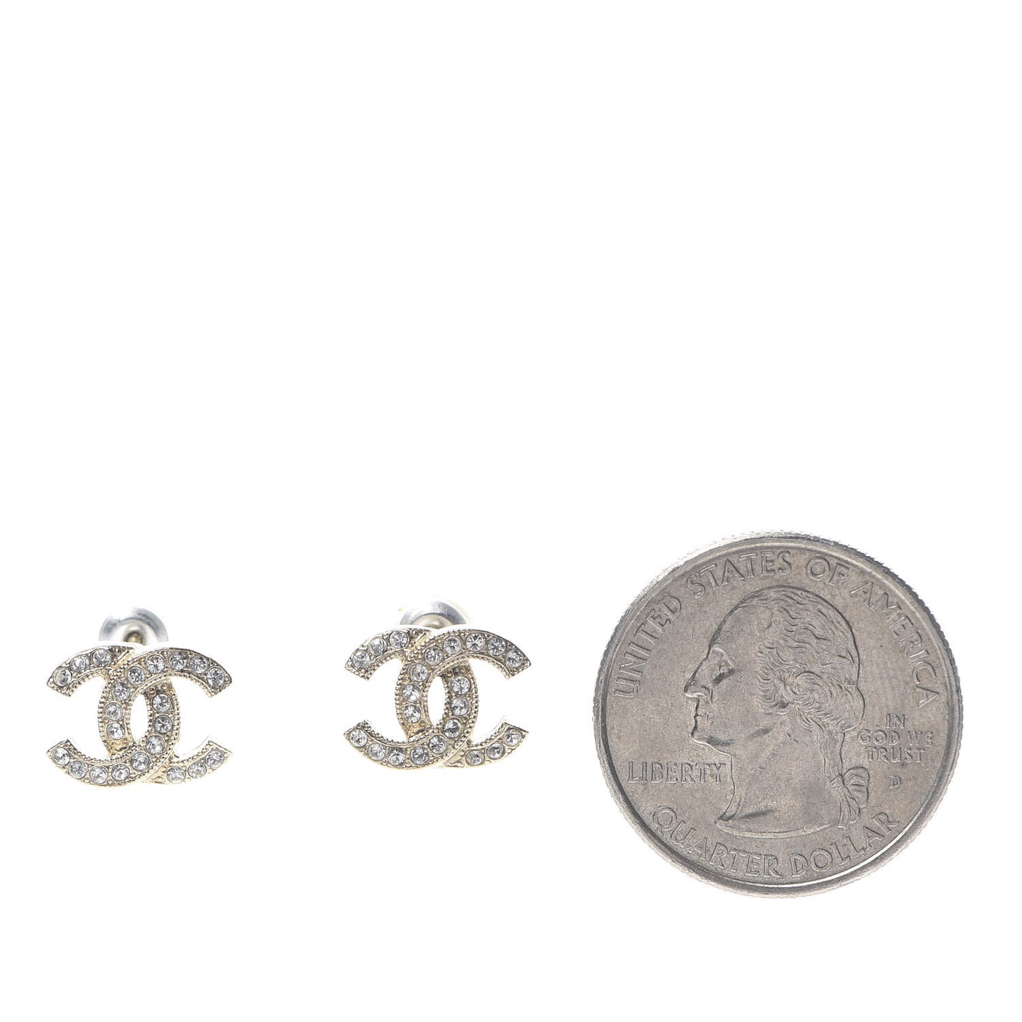 Crystal CC Earrings Gold