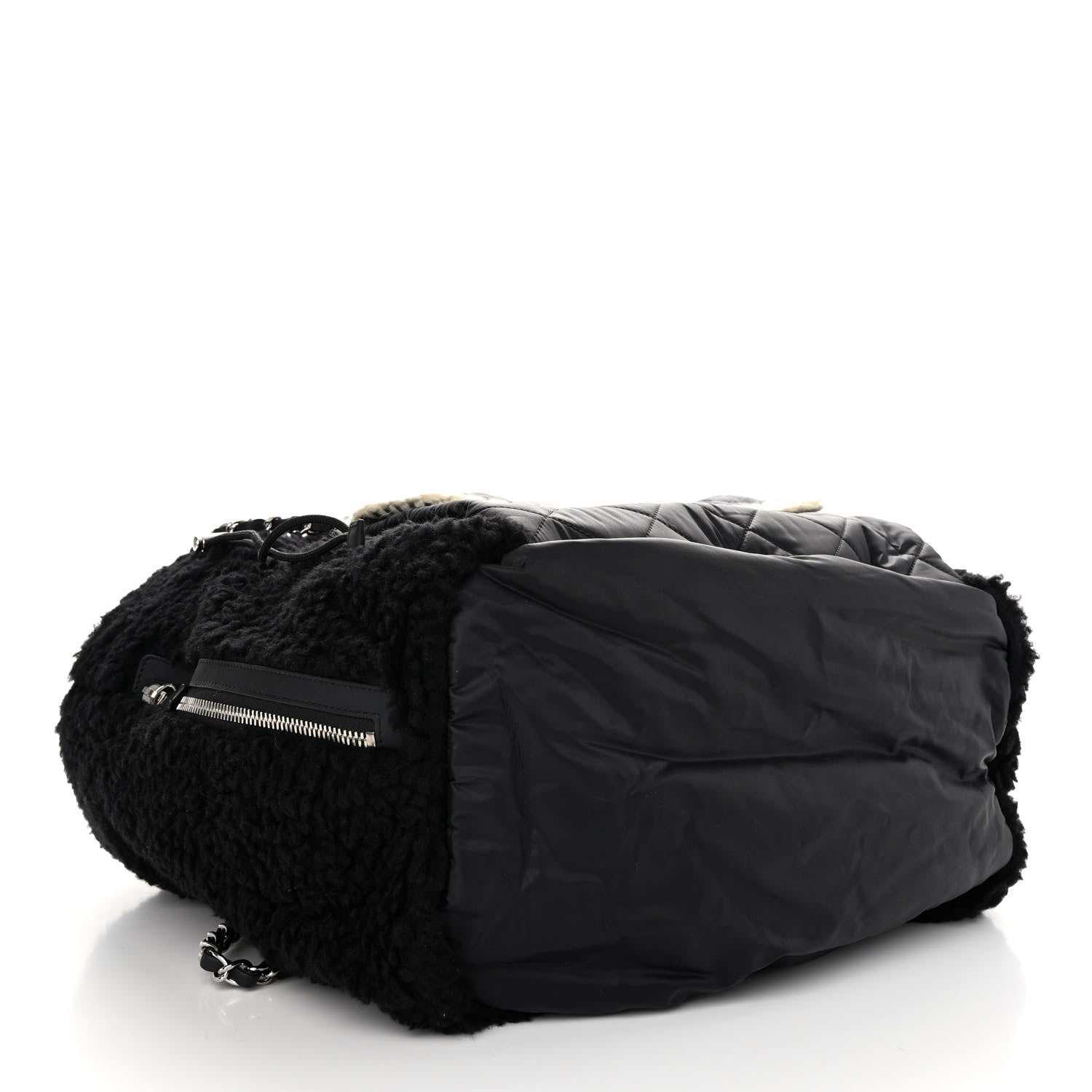 Chanel Wool Nylon Quilted Coco Neige Tote Black 4 of 9