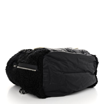 Chanel Wool Nylon Quilted Coco Neige Tote Black 4 of 9