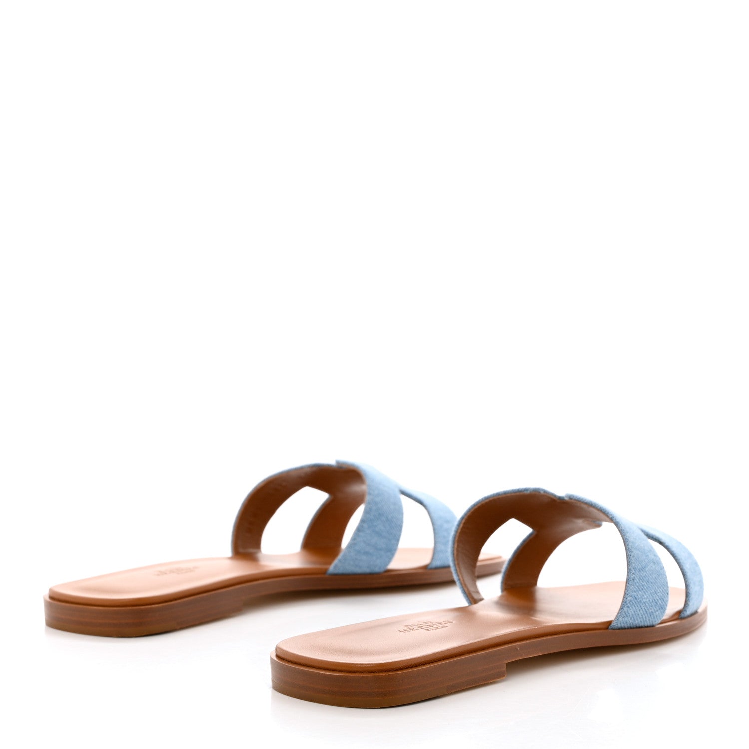 Hermes Denim Canvas Oran Sandals 41 Bleu Clair 4 of 9