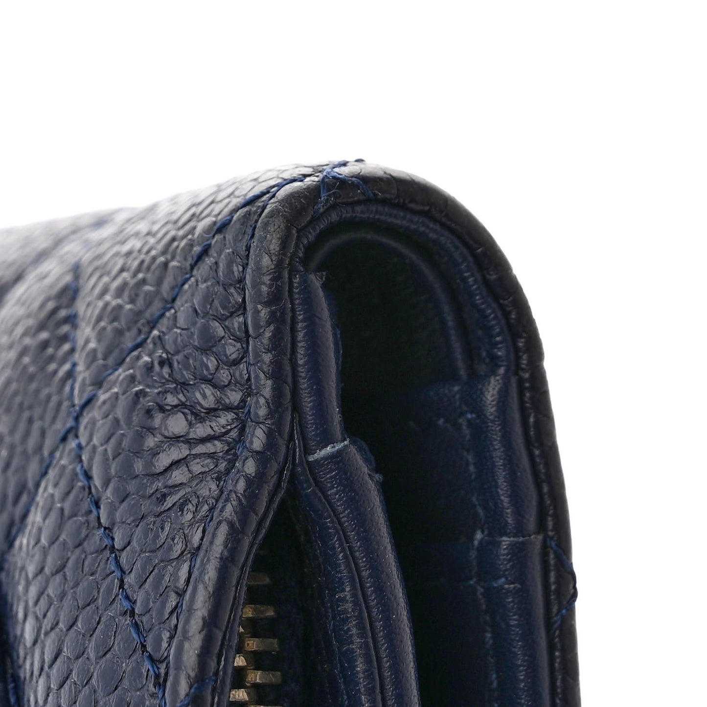Caviar Quilted CC French Wallet Navy