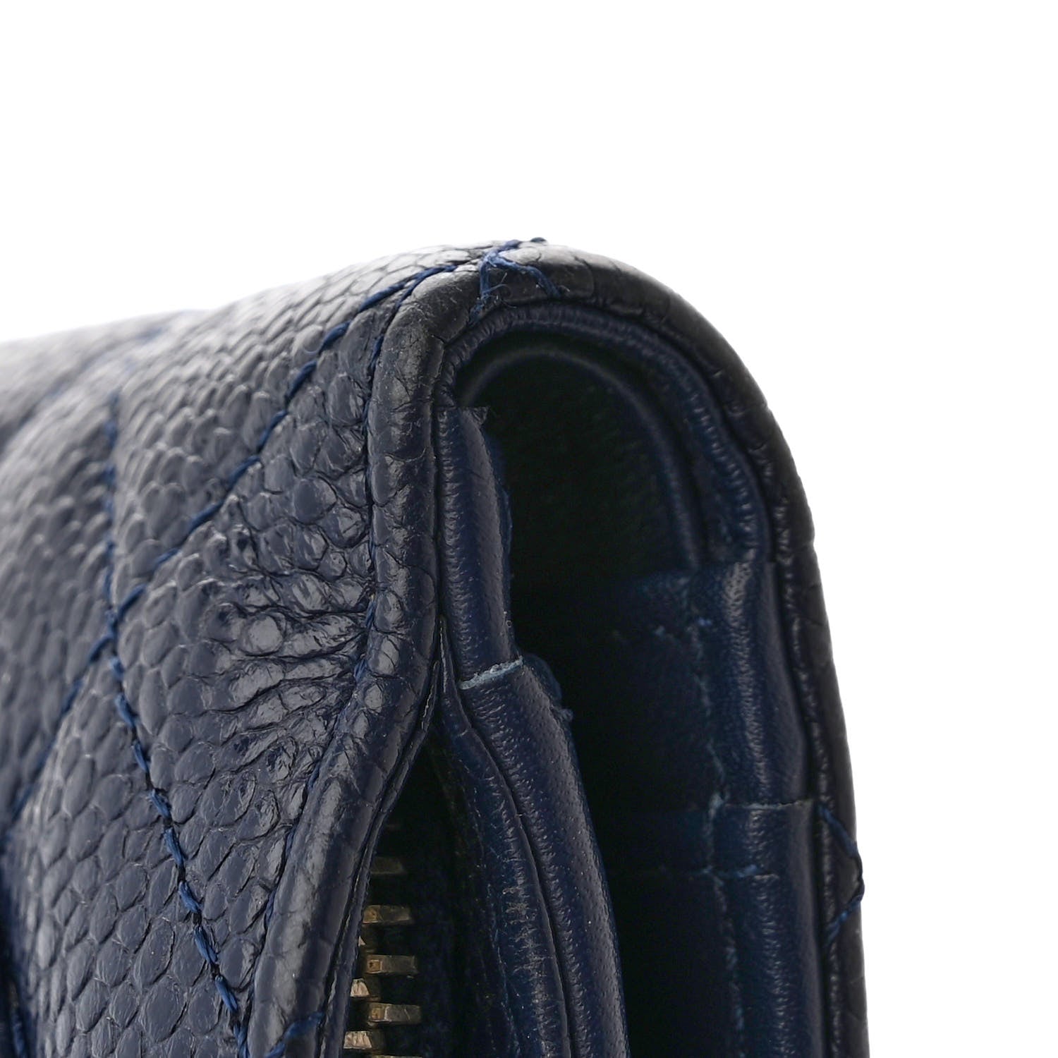 Chanel Caviar Quilted CC French Wallet Navy 9 of 10