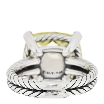 David Yurman Sterling Silver Diamond Lemon Citrine 14mm Chatelaine Ring 52 6 3 of 4