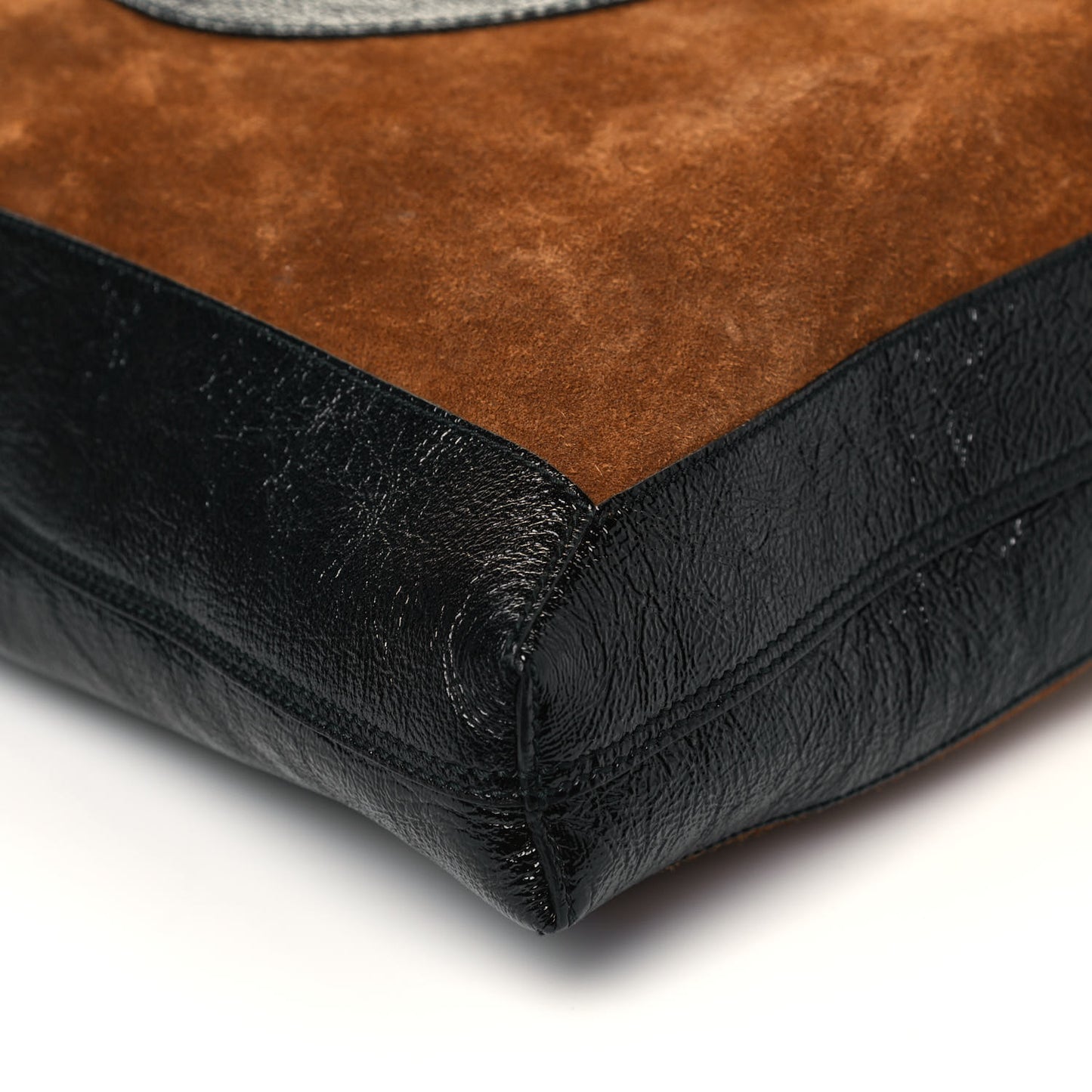 Suede Large Ophidia Vertical Shopping Tote Chestnut