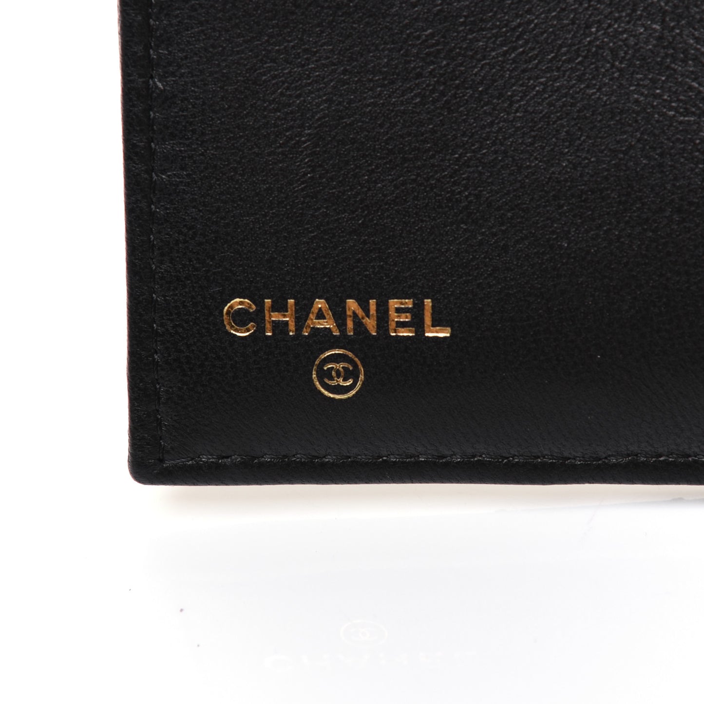 Lambskin Quilted Small Compact Wallet Black