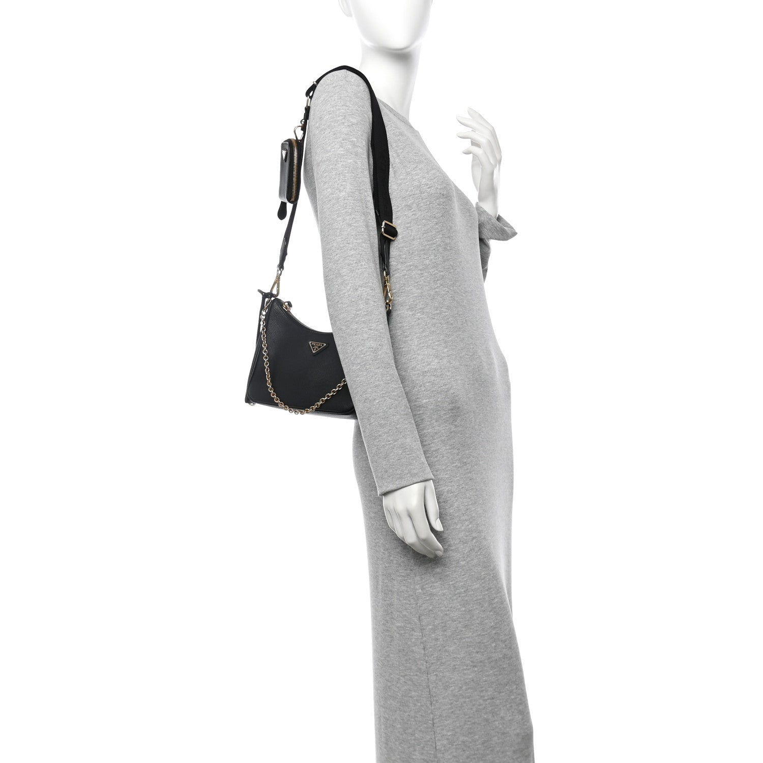 Prada Saffiano Lux Re-Edition 2005 Shoulder Bag Black 2 of 11