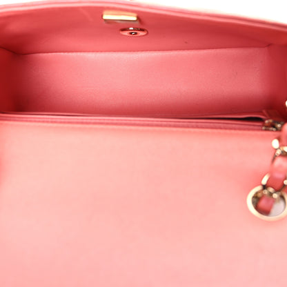 Chanel Iridescent Lambskin Quilted Mini Rectangular Flap Pink 5 of 10