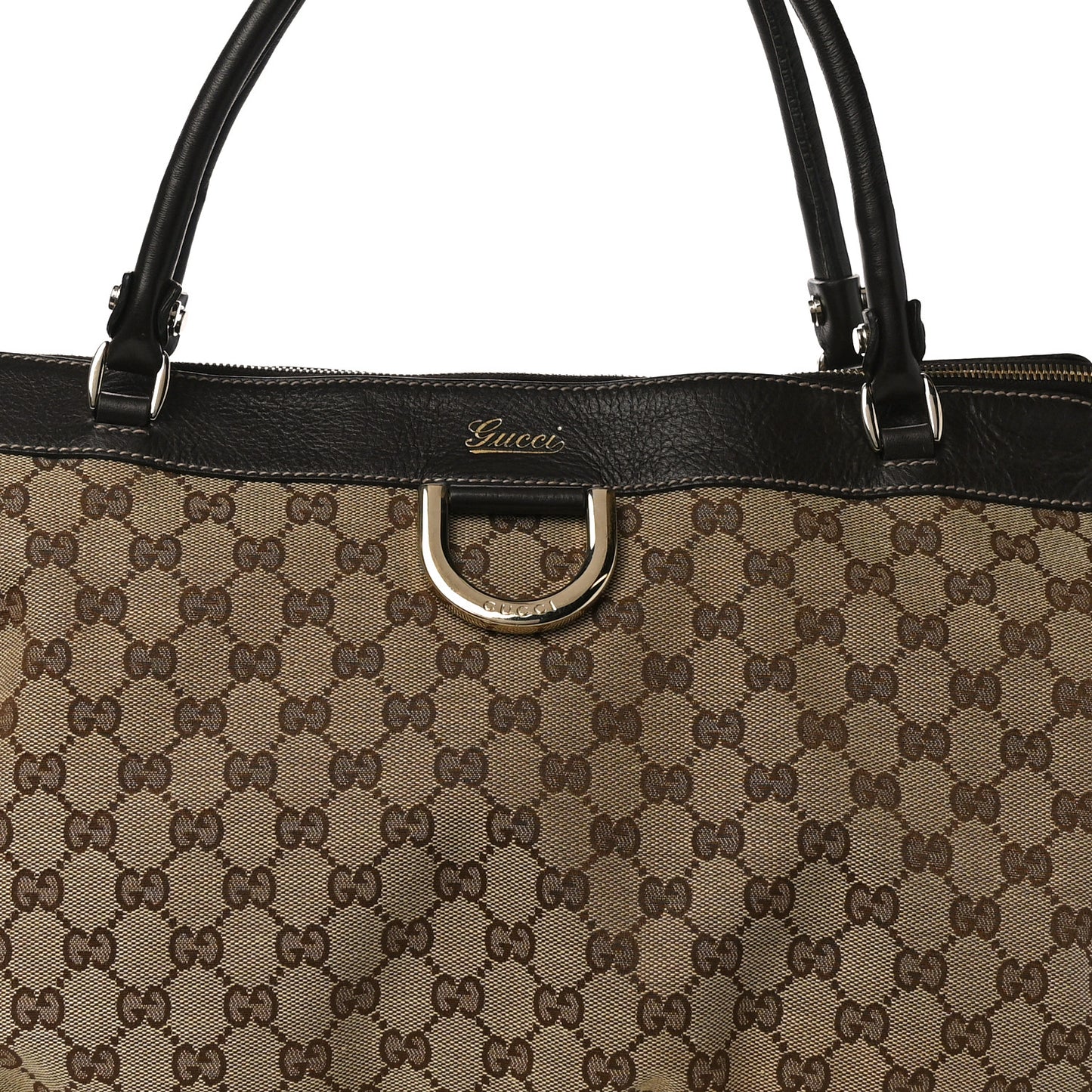 Monogram D Gold Tote Dark Brown