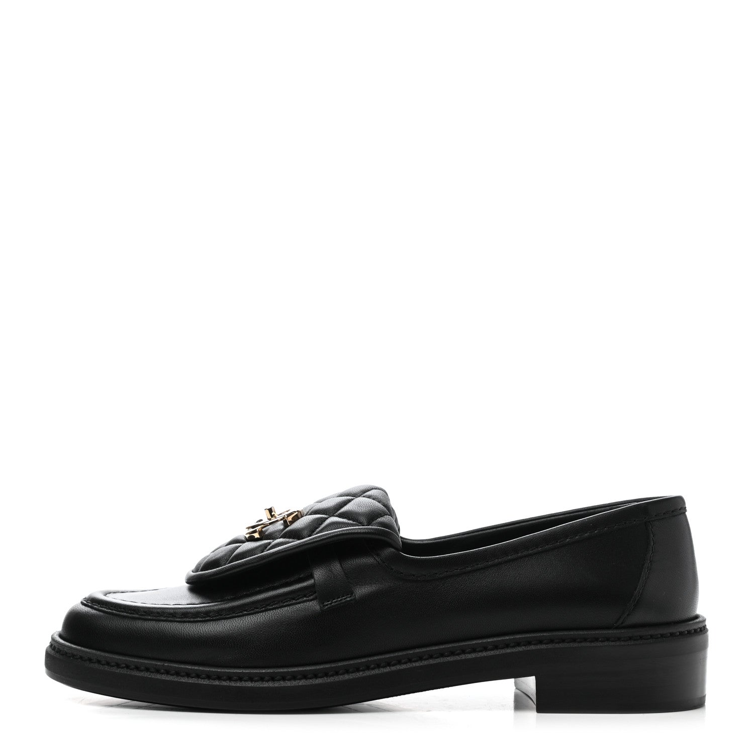 Chanel Lambskin Quilted CC Turnlock Loafers 38 Black 1 of 9