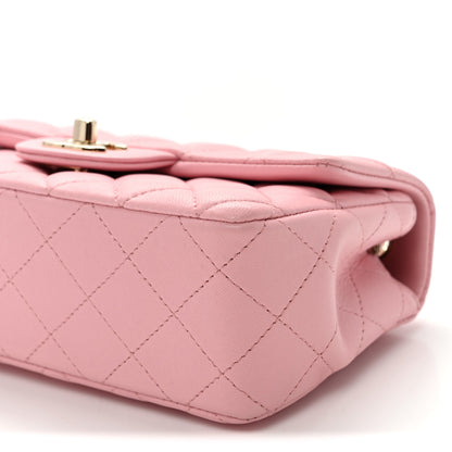 Chanel Lambskin Quilted Mini Rectangular Flap Light Pink 10 of 10