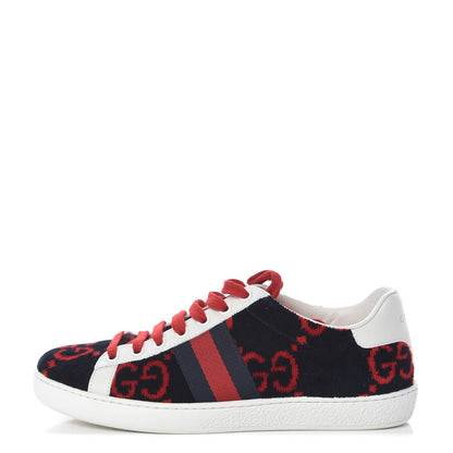 Gucci Terry Cloth GG Monogram Web Womens Ace Sneakers 36.5 Blue Red 1 of 13