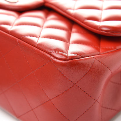 Chanel Lambskin Quilted Jumbo Double Flap Red 9 of 17