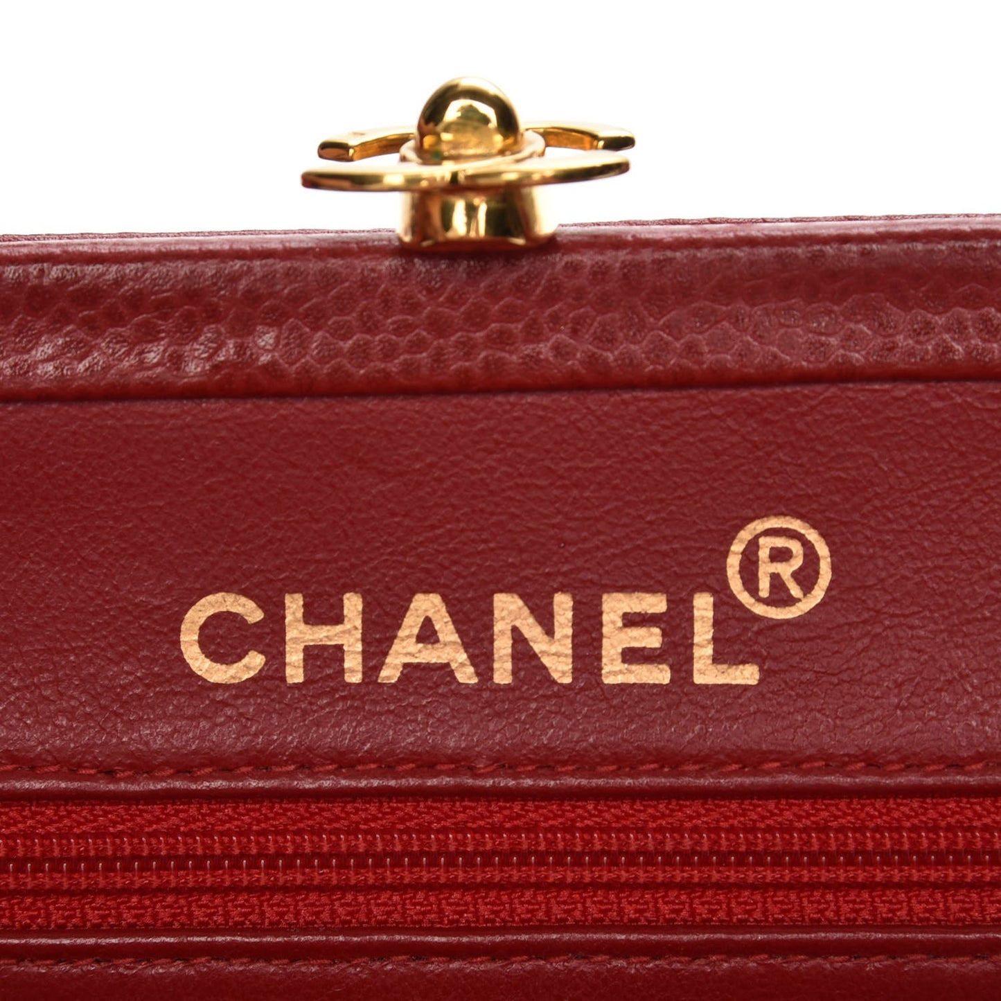 Caviar Quilted Frame Bag Red