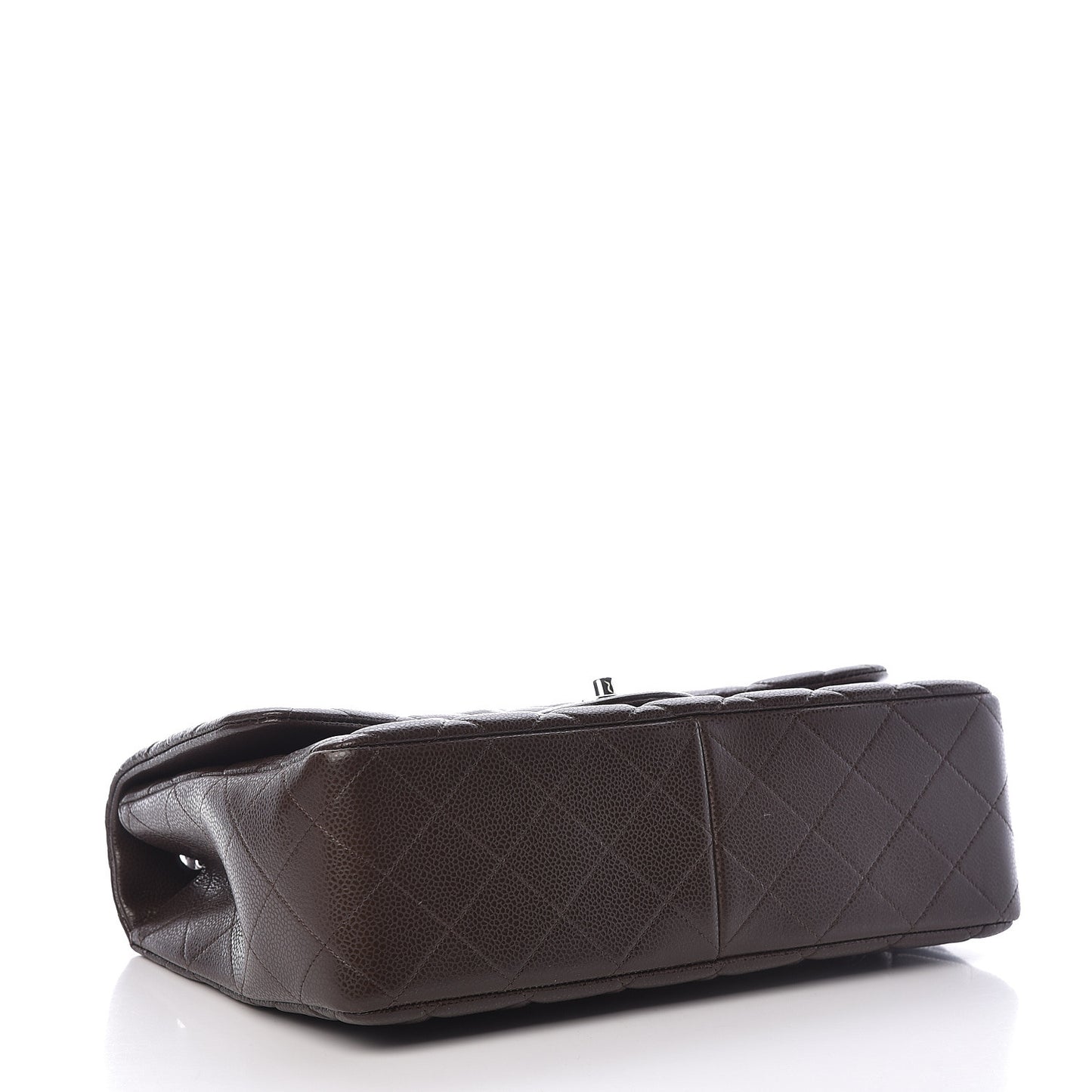 Caviar Quilted Jumbo Single Flap Dark Brown