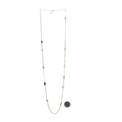 Louis Vuitton Logomania Sautoir Necklace Silver Gold 3 of 8