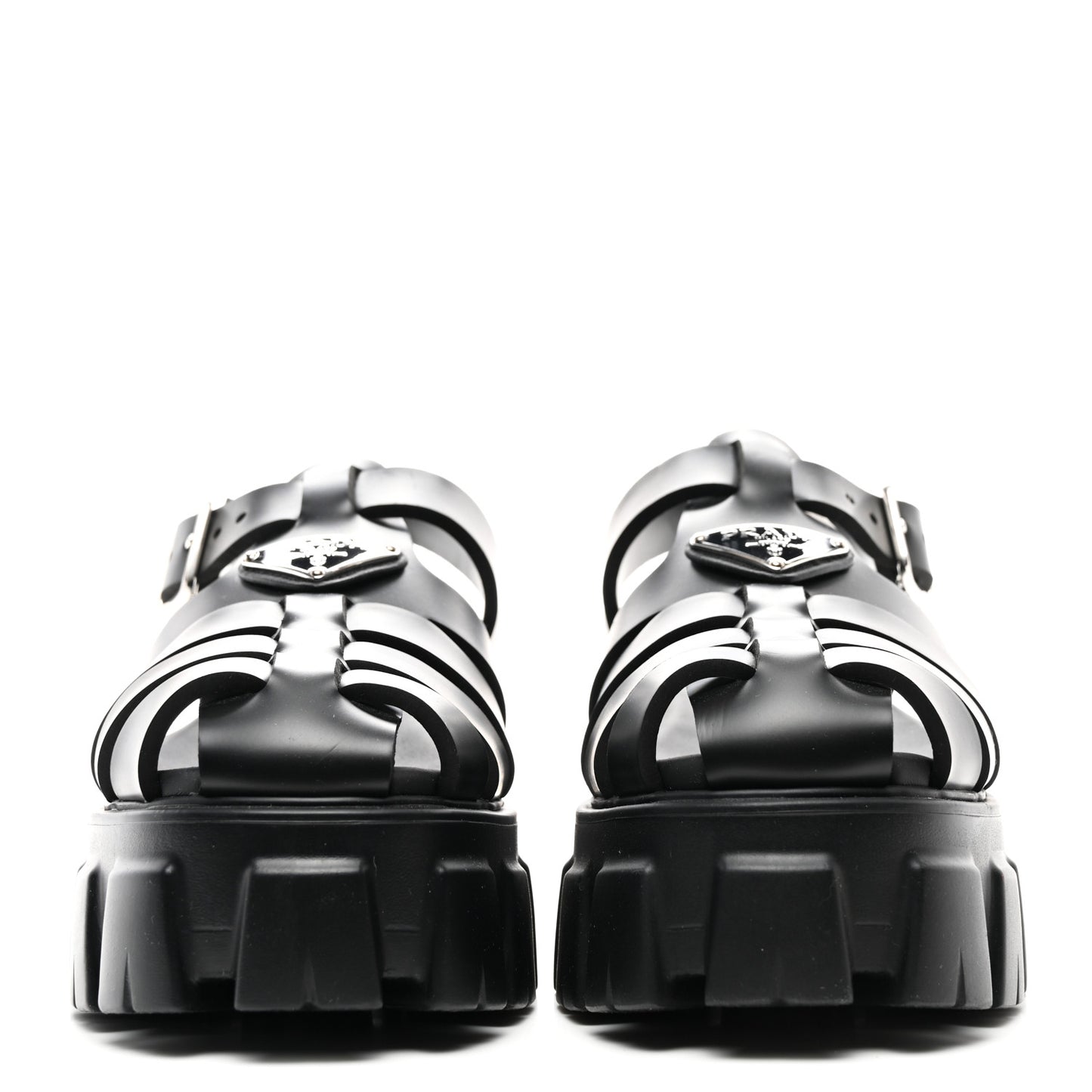 Foam Rubber Triangle Logo Monolith 55mm Cage Sandals 37 Black