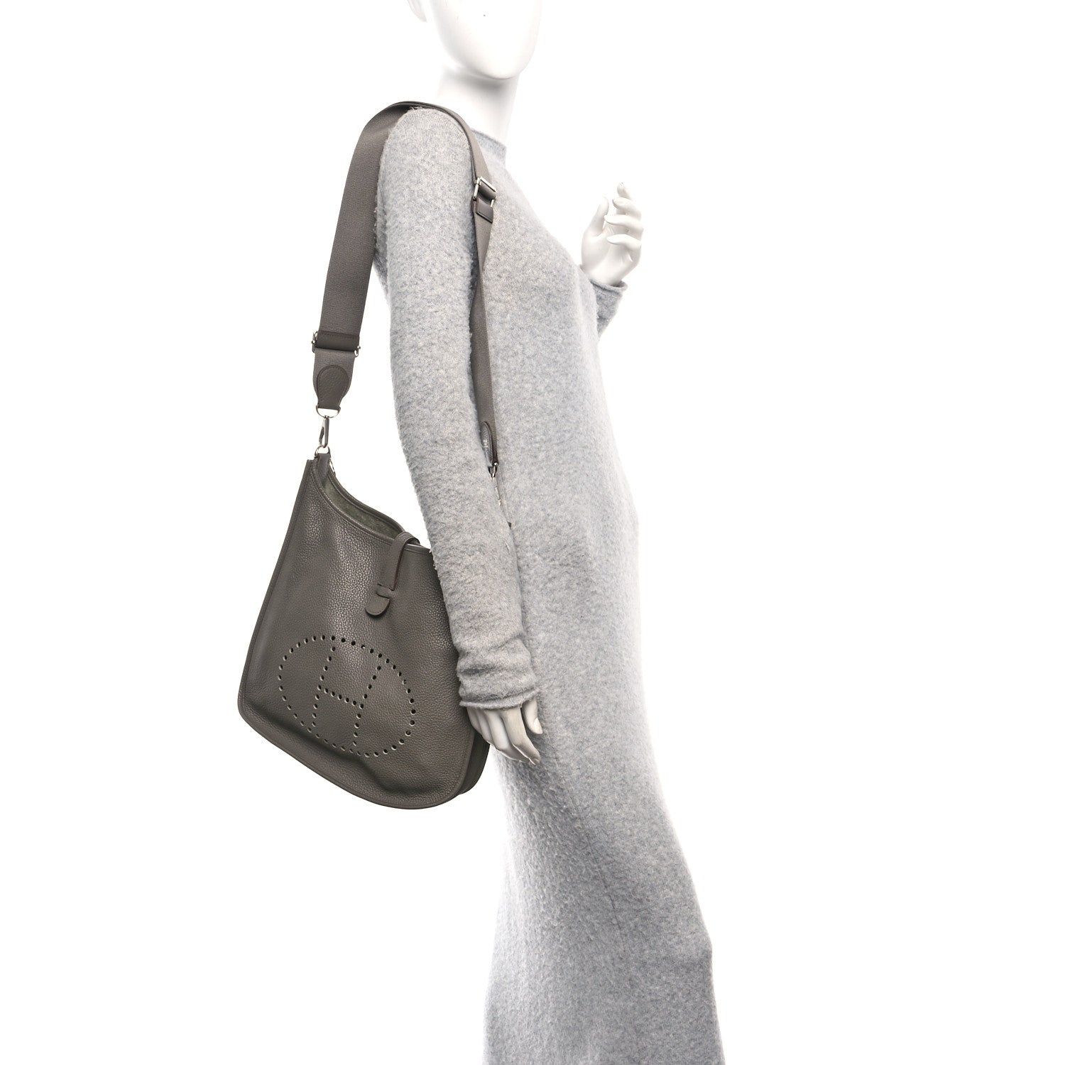 Hermes Taurillon Clemence Evelyne III GM Etain 2 of 10