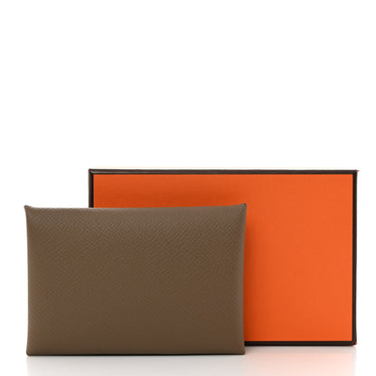 Hermes Epsom Calvi Card Case Etoupe 9 of 9