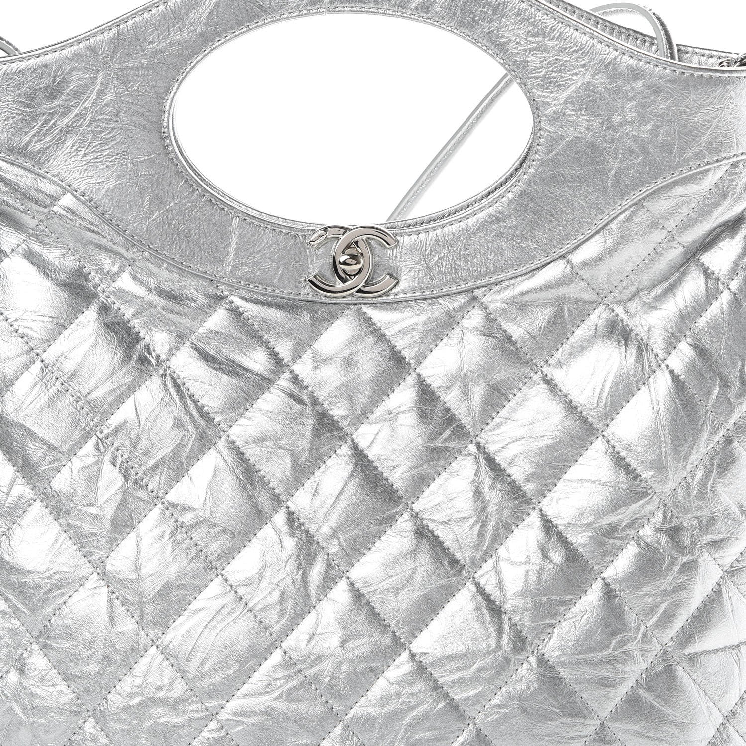 Chanel Metallic Crumpled Calfskin Small 31 Shopping Bag Silver 8 of 10