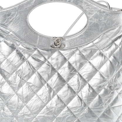 Chanel Metallic Crumpled Calfskin Small 31 Shopping Bag Silver 8 of 10