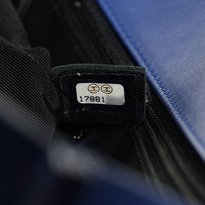 Chanel Calfskin Quilted Large Boy Flap Dark Blue 7 of 8