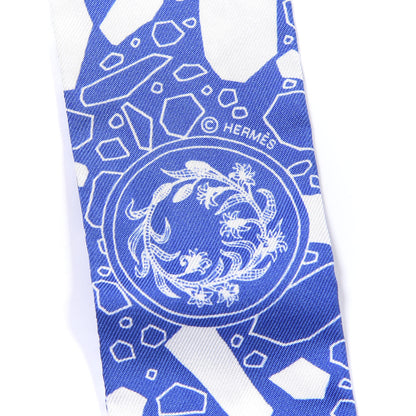 Hermes Silk La Danse Des Amazone Twilly Bleu Moyen White 7 of 8