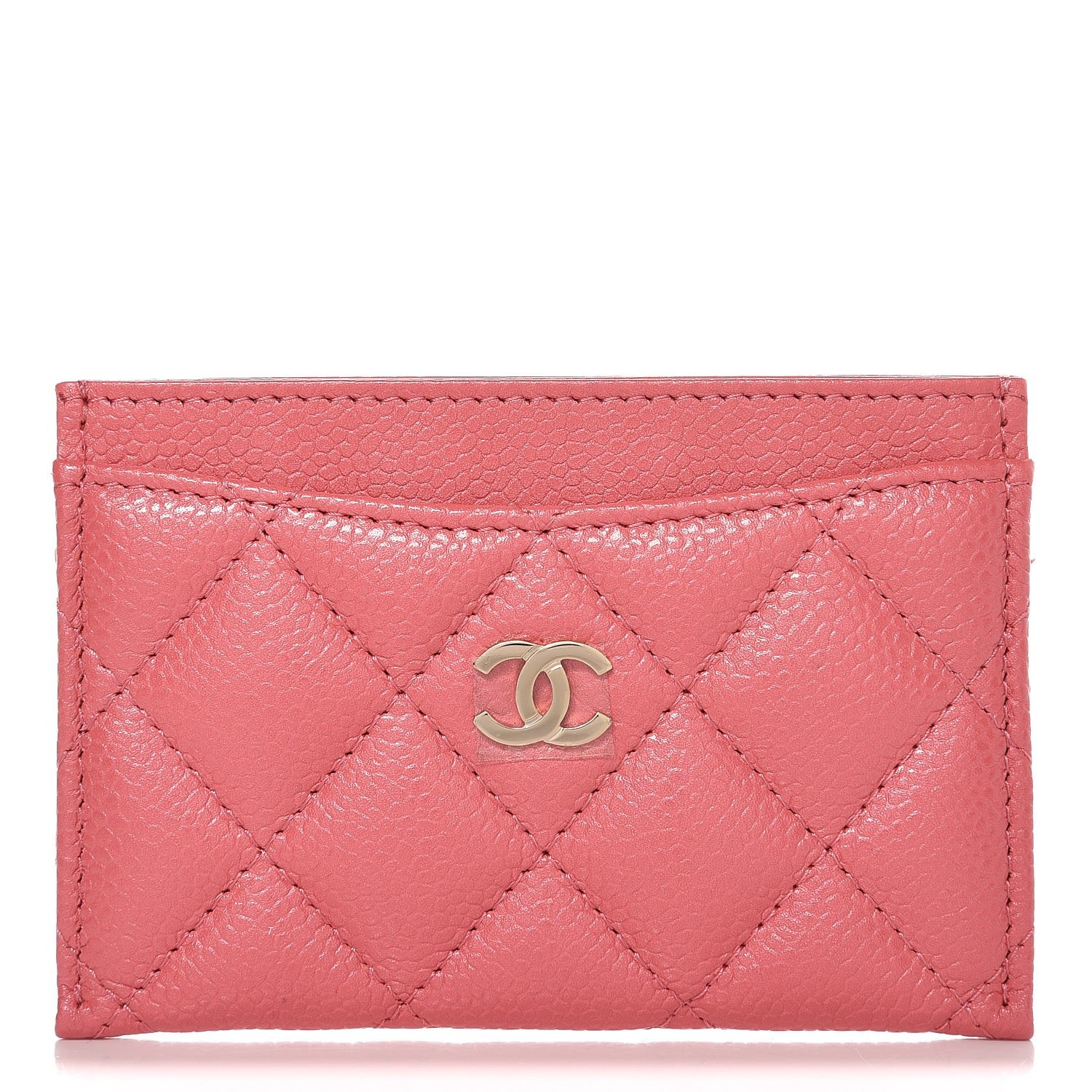 Chanel Caviar Quilted Card Holder Pink 1 of 9