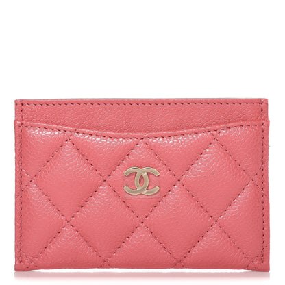 Chanel Caviar Quilted Card Holder Pink 1 of 9