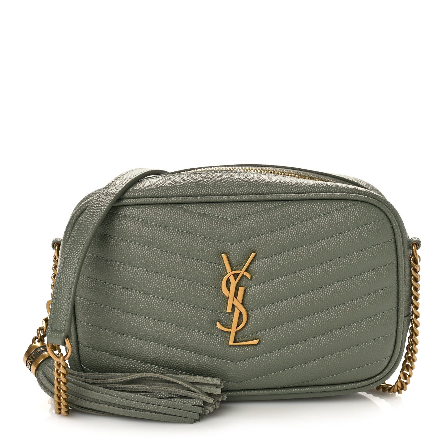 Grain De Poudre Matelasse Monogram Mini Lou Camera Bag Light Sage