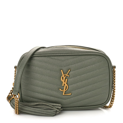 Saint Laurent Grain De Poudre Matelasse Monogram Mini Lou Camera Bag Light Sage 1 of 8