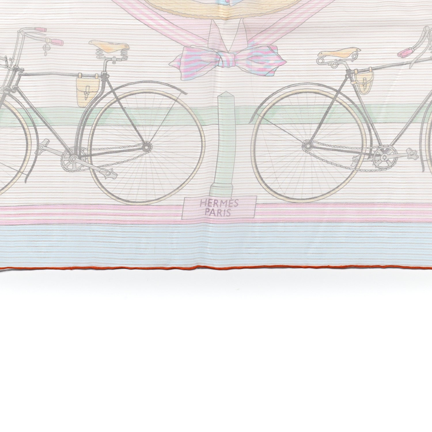 Hermes Silk Mousseline Les Becanes Scarf 70 Ciel Rose Vert Multicolor 2 of 4