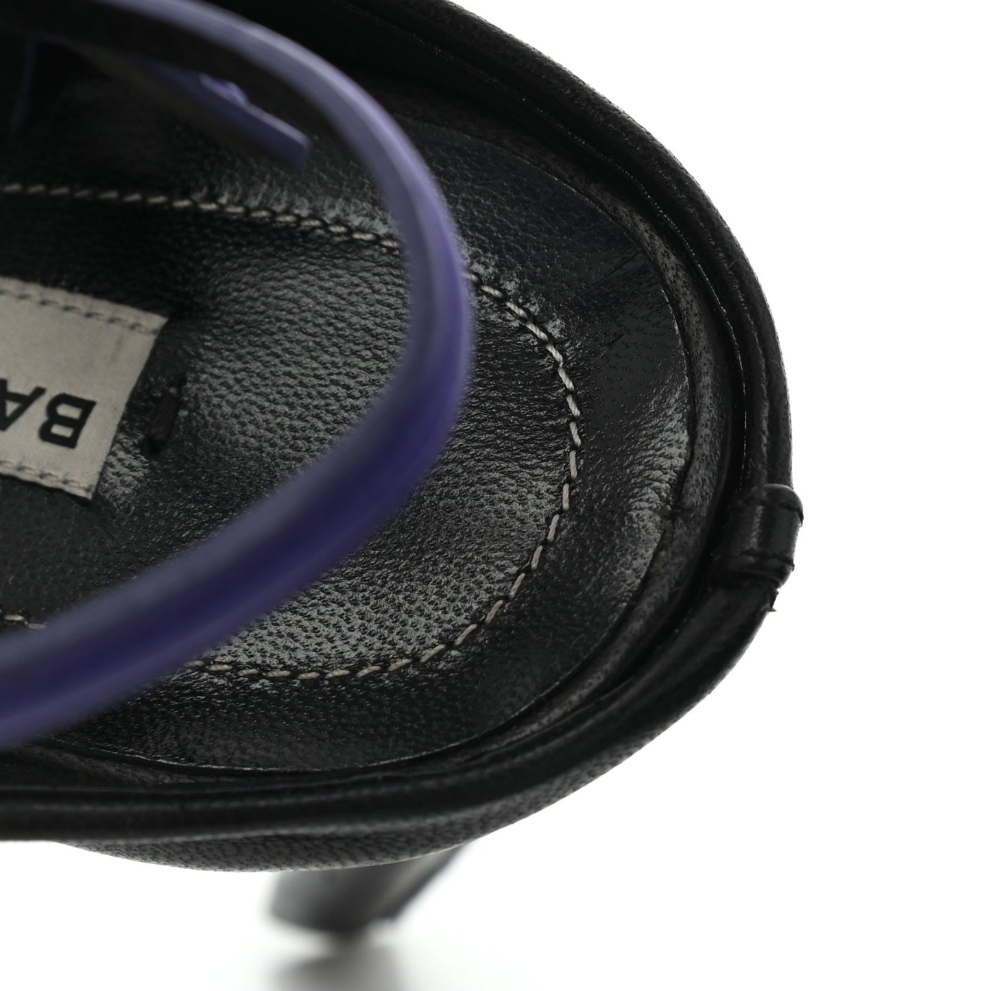 Lambskin Open Toe Glove Sandal 37.5 Black Purple