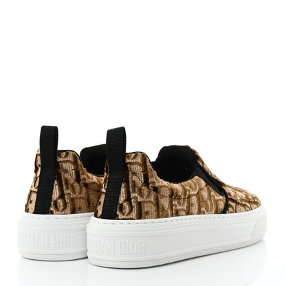 Christian Dior Velvet Oblique Womens Solar Slip On Sneakers 36.5 Bronze 4 of 9