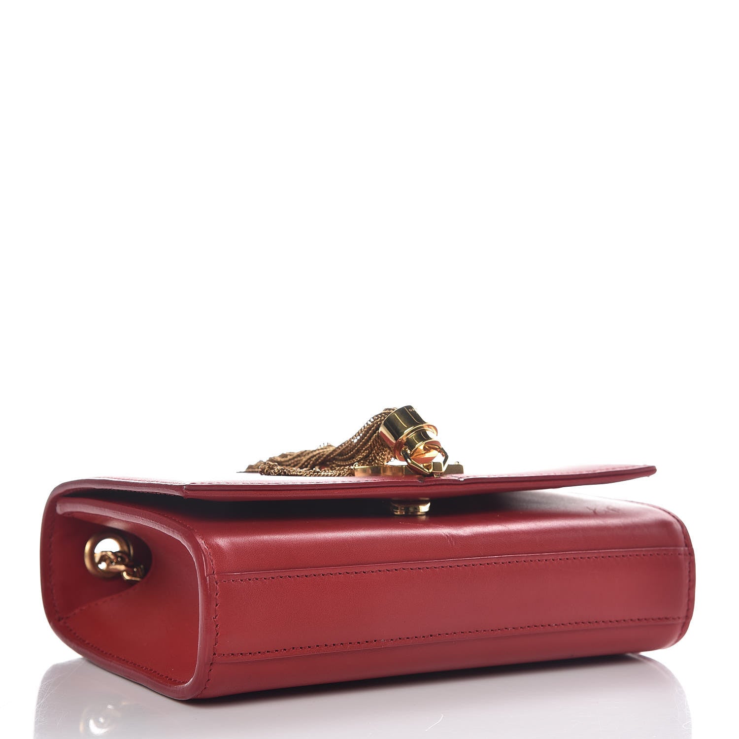 Saint Laurent Calfskin Small Classic Monogram Kate Tassel Satchel Red 4 of 12