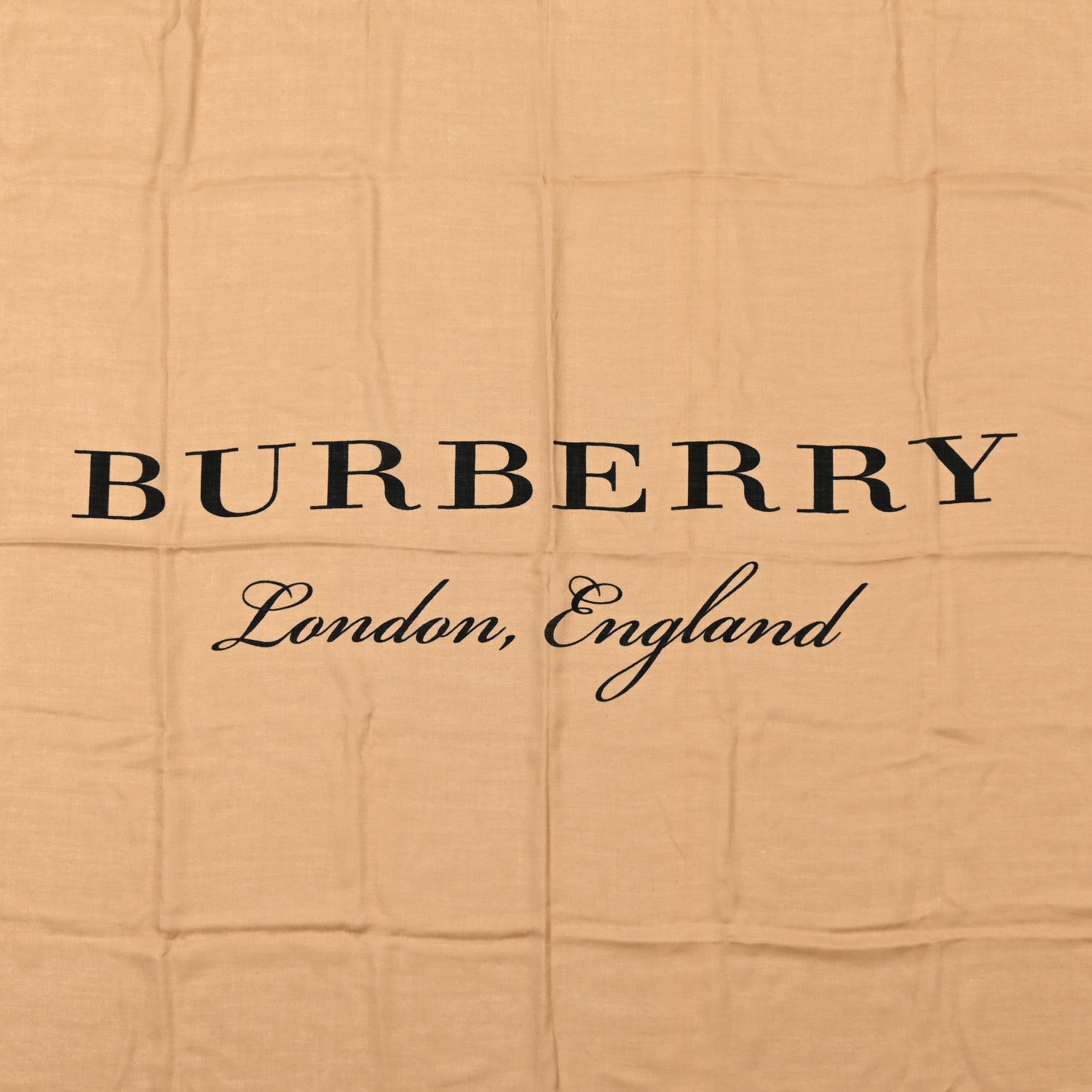Burberry Silk London England Square Scarf Camel Black 2 of 5