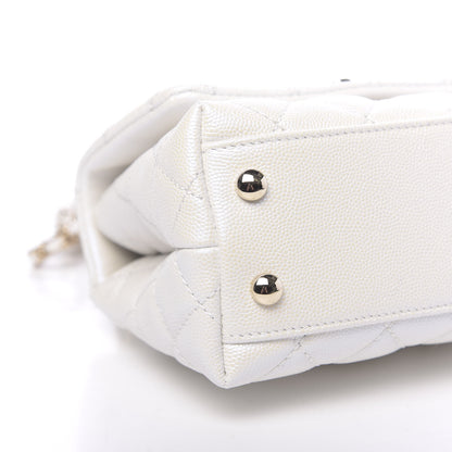 Chanel Iridescent Caviar Quilted Extra Mini Coco Handle Flap Ivory 9 of 11