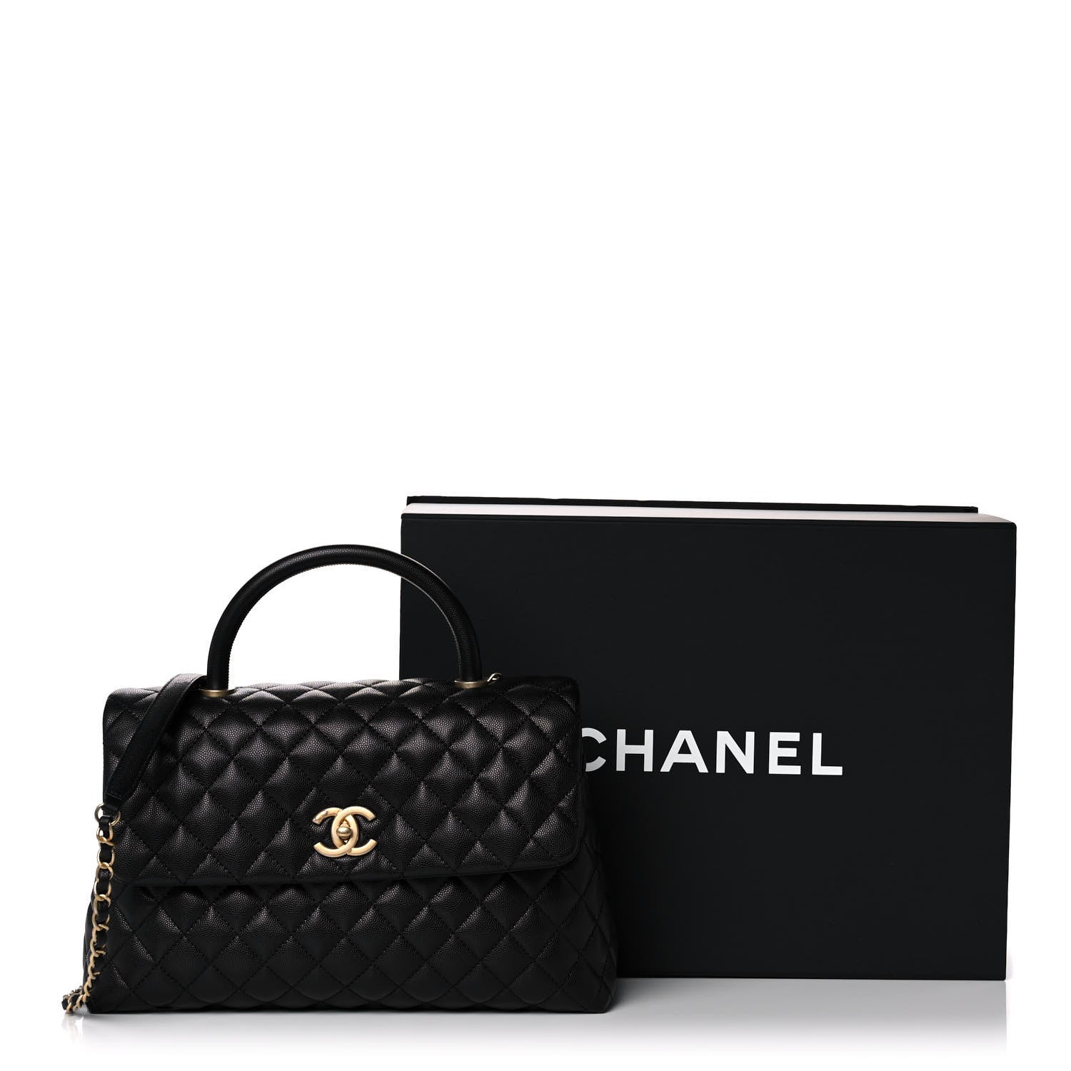 Chanel Caviar Quilted Medium Coco Handle Flap Black 11 of 11