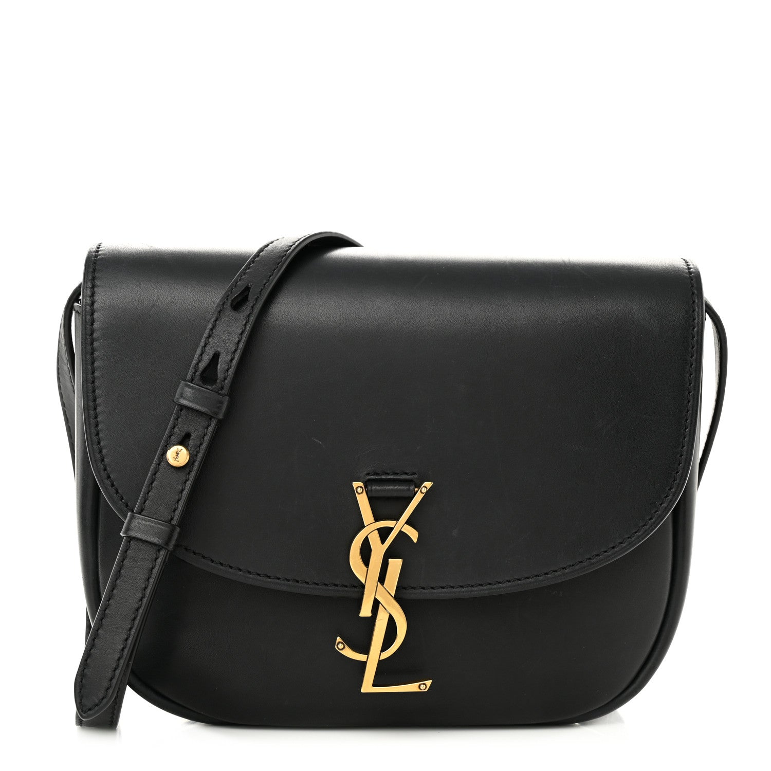 Saint Laurent Smooth Calfskin Monogram Medium Kaia Satchel Black 1 of 12