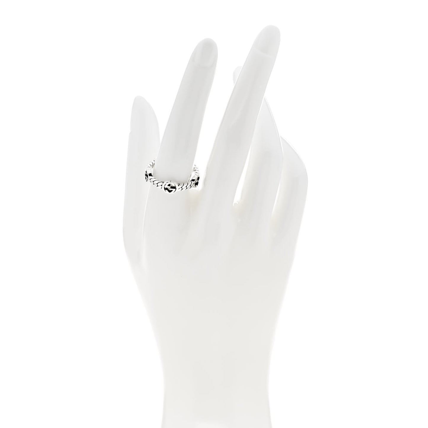 Sterling Silver Interlocking G Chain Ring 59 8.75