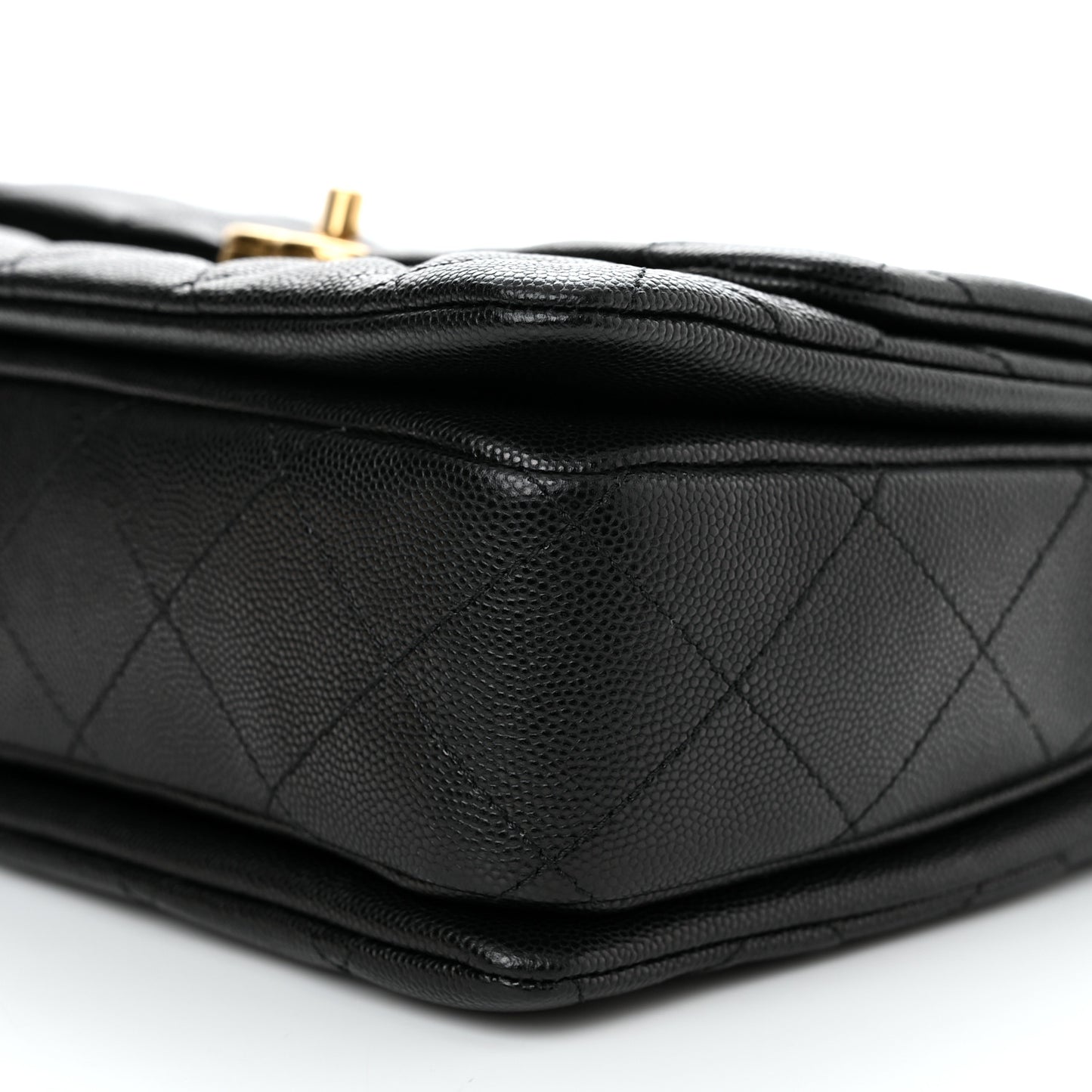 Caviar Quilted Coco First Flap Black
