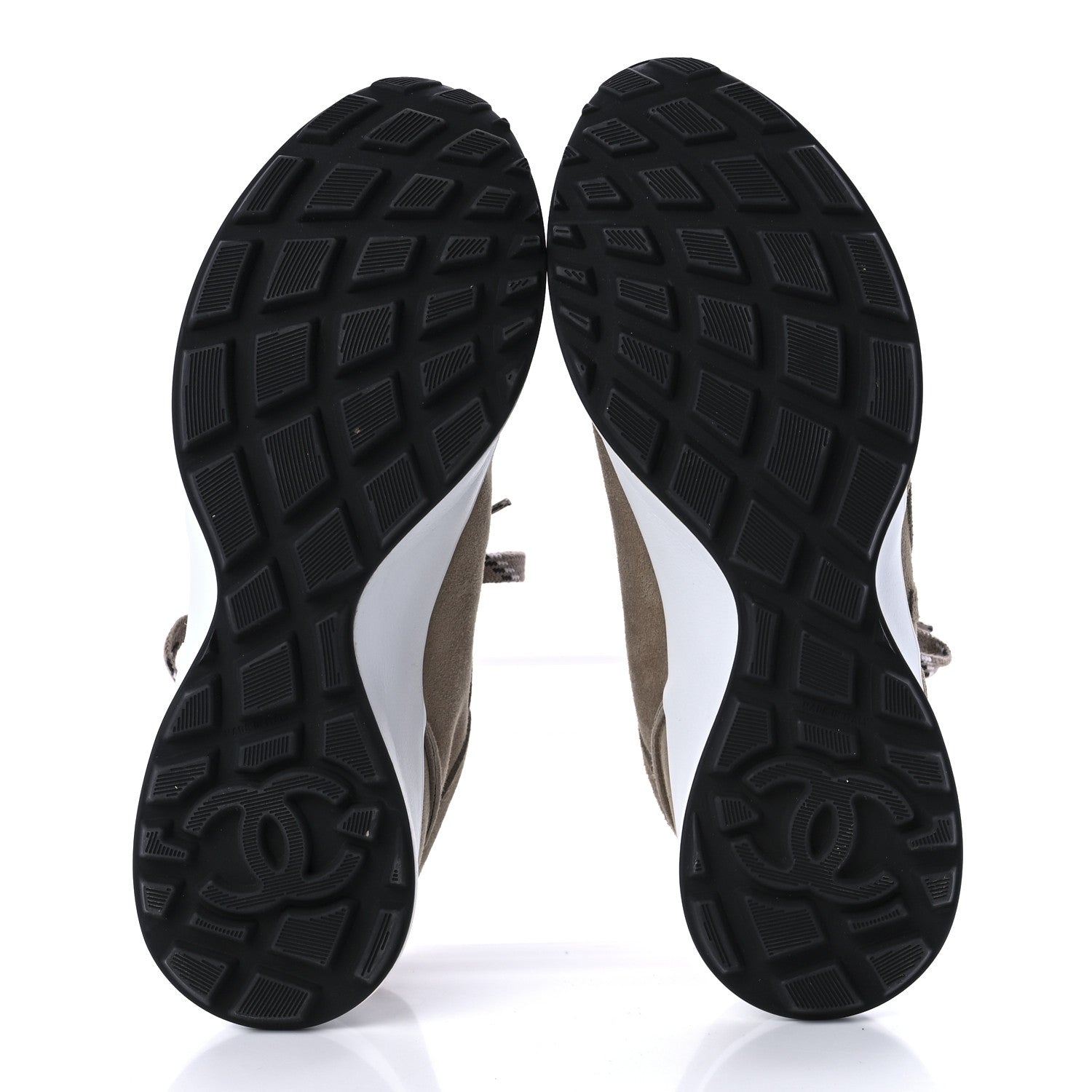 Chanel Suede Goatskin CC Sneakers 39.5 Dark Beige 5 of 9