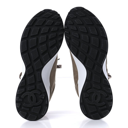 Chanel Suede Goatskin CC Sneakers 39.5 Dark Beige 5 of 9