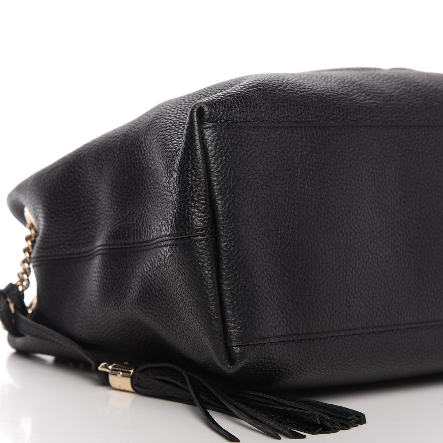 Pebbled Calfskin Medium Soho Chain Shoulder Bag Black